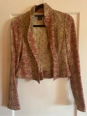Ralph Lauren Rose-Paisley Shawl Collar Blazer